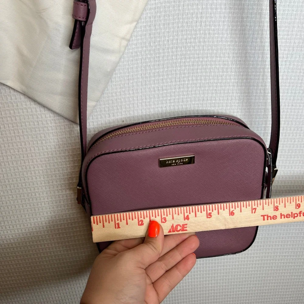 Kate Spade Newbury Lane Cammi Crossbody Bag‎ Leather Mauve Purple Camera Purse